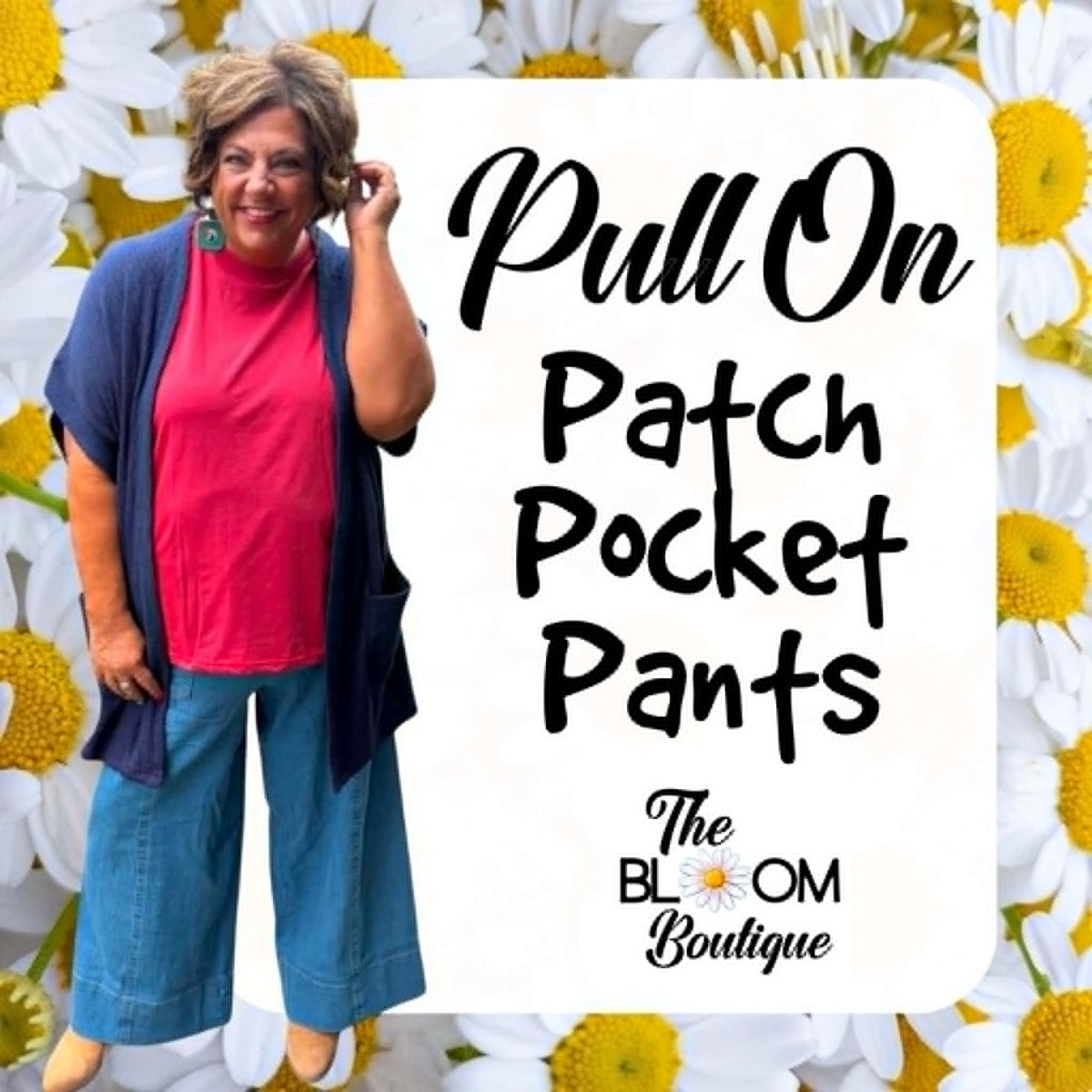 Pull on patch pocket pants